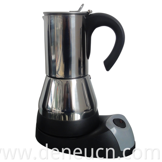 Italian electric stainless steel espresso moka coffee machine battery operated coffee maker